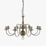 Polished Brass Chandelier, 8 Arm with SES Lamp Fittings