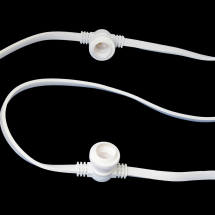 White Connectable Festoon 10m with 20 ES Lampholders (0.5m spacing) 