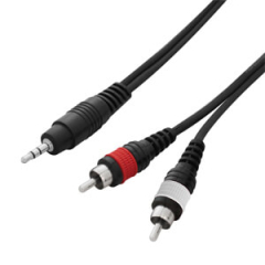3m 3.5mm Stereo Jack 2  x Phono Cable