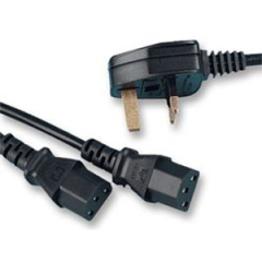 IEC Y Splitter 13a plug to 2 x IEC  5.5m