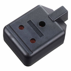 Black Heavy Duty Plastic 15 Amp Single Trailing Socket, 250 Volt, 3 Pin by Permaplug