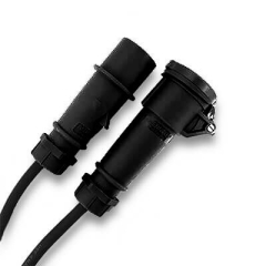 Black Extension Cable 16A 110V with 1.5mm H07 Rubber Cable & Black Connectors