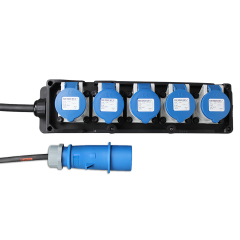 16A H/D Rubber Socket Board with 5 x 16A sockets