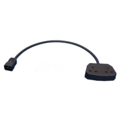 IEC C20 Male to 13 Amp 2 Gang Black Permaplug Socket