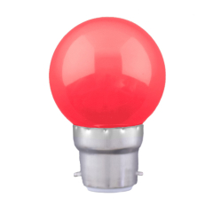 1w LED Golfball Red BC Non Dimmable - Shatterproof