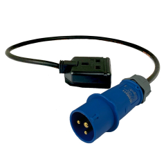 16A 240v Plug to Single13A Permaplug Socket 1m H07 Rubber Cable