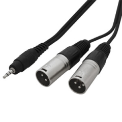 3m 3.5mm Stereo Jack - 2 x Male XLR Cable