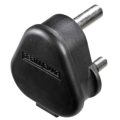 Black Heavy Duty Plastic 15 Amp Plug, 250 Volt, 3 Pin by Permaplug