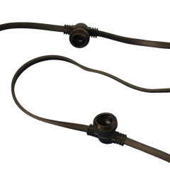 Black Festoon 50m / 50 lamps ES, Connectable Series (Needs starter plug) IP65 rating