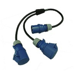 32A Soft Y Adapter with Plugs on 6mm HO7 Rubber Cable