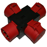32A 415V Solid Adaptor to 3 x 32A 415 out