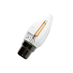 2W LED Candle BC Clear Filament Non Dimmable Warm White