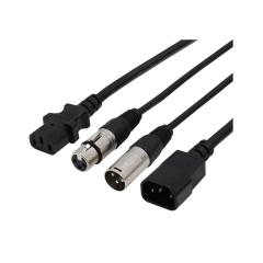 0.5m  Combi extension IEC and XLR 3-pin Male-Female DMX Cable 