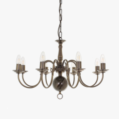 Antique Brass Chandelier, 8 Arm with SES Lamp Fittings
