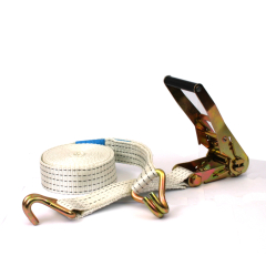 White 6 Metre Claw Hooked, Event Rigging Ratchet Strap, 5cm Webbing