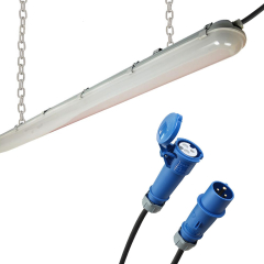 BUDGET WATERPROOF 5FT 35W LED STRIPLIGHT - 16A Wired in & out - 0.5m chain at each end