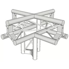 Triangular Truss Four Way Junction Apex Up with Leg by Metalworx