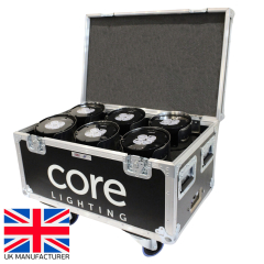 Core ColourPoint Case of 6x  Battery Powered LED Wireless Uplighter Includes Flight Case