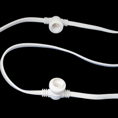 White Connectable Festoon 10m with 20 ES Lampholders (0.5m spacing) IP65 rating