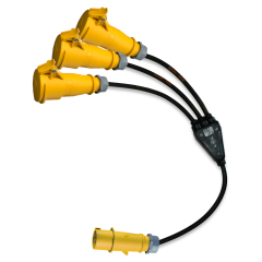 16A Soft Y Adaptor on 2.5mm Titanex HO7 Yellow Plug Connectors