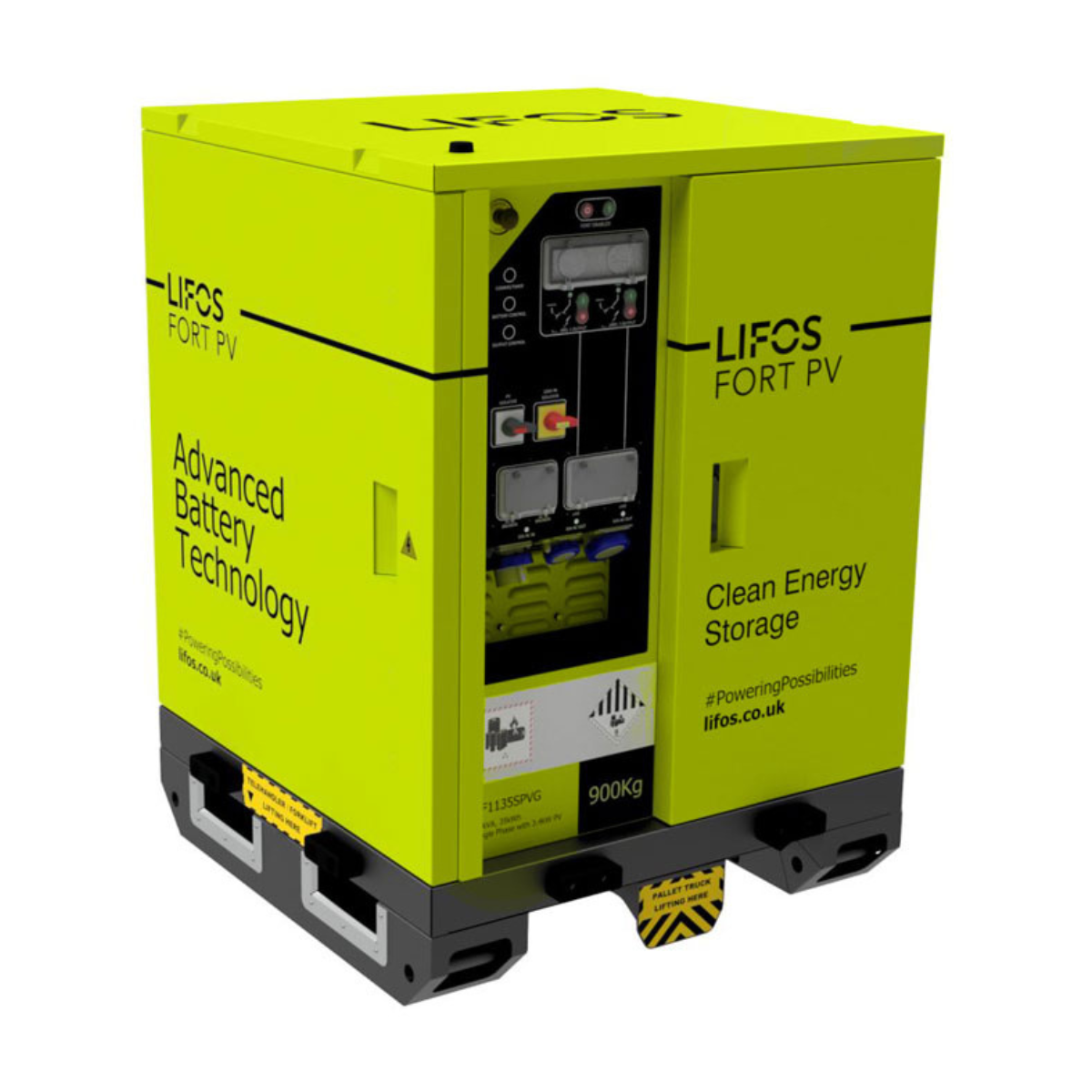 The Lifos Fort PV Battery Generator is a portable, hybrid energy solution designed for remote or temporary locations. 35.1kW Storage Capacity.